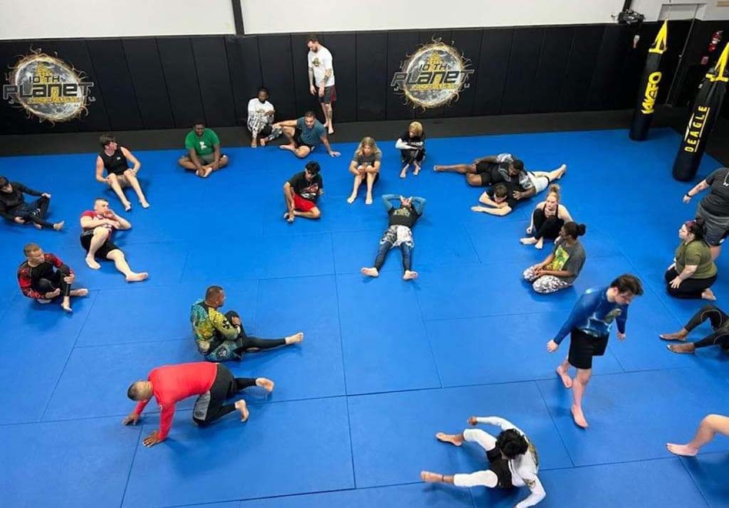 BJJ training session — live rolling at 10th Planet Beaumont