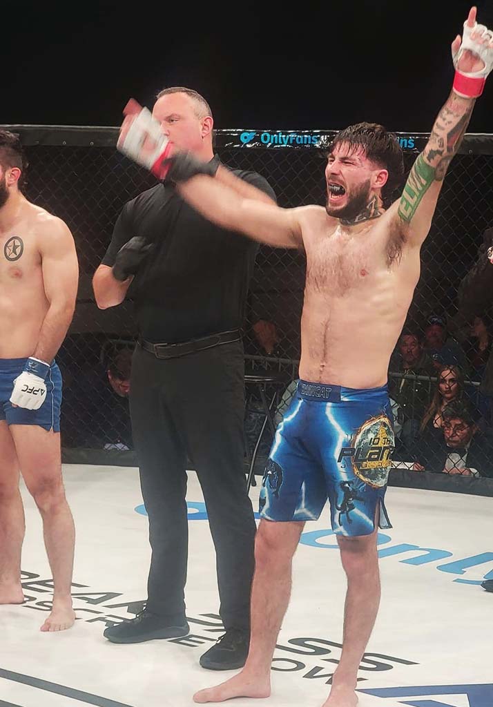 10th Planet Beaumont MMA fighter celebrating a competition victory