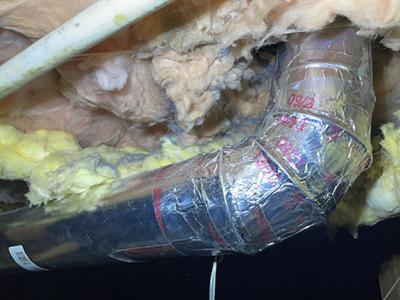 Dryer vent line inspection by CSIA certified technician